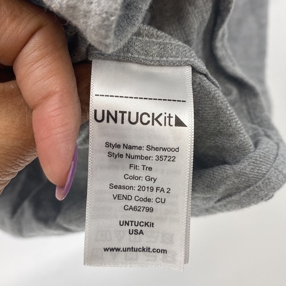 UNTUCKit Sherwood gray Light Flannel Shirt Gorpcore camping winter warm - Picture 7 of 11
